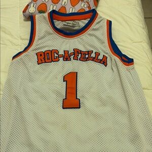 Headgear Classic White and Orange Basketball Jersey